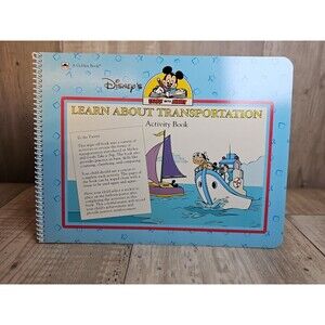 1990 Disney’s Learn With Mickey – Learn About Transportation Wipe-Off Activity